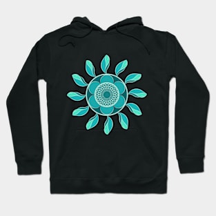 Blue Fower Mandala Hoodie